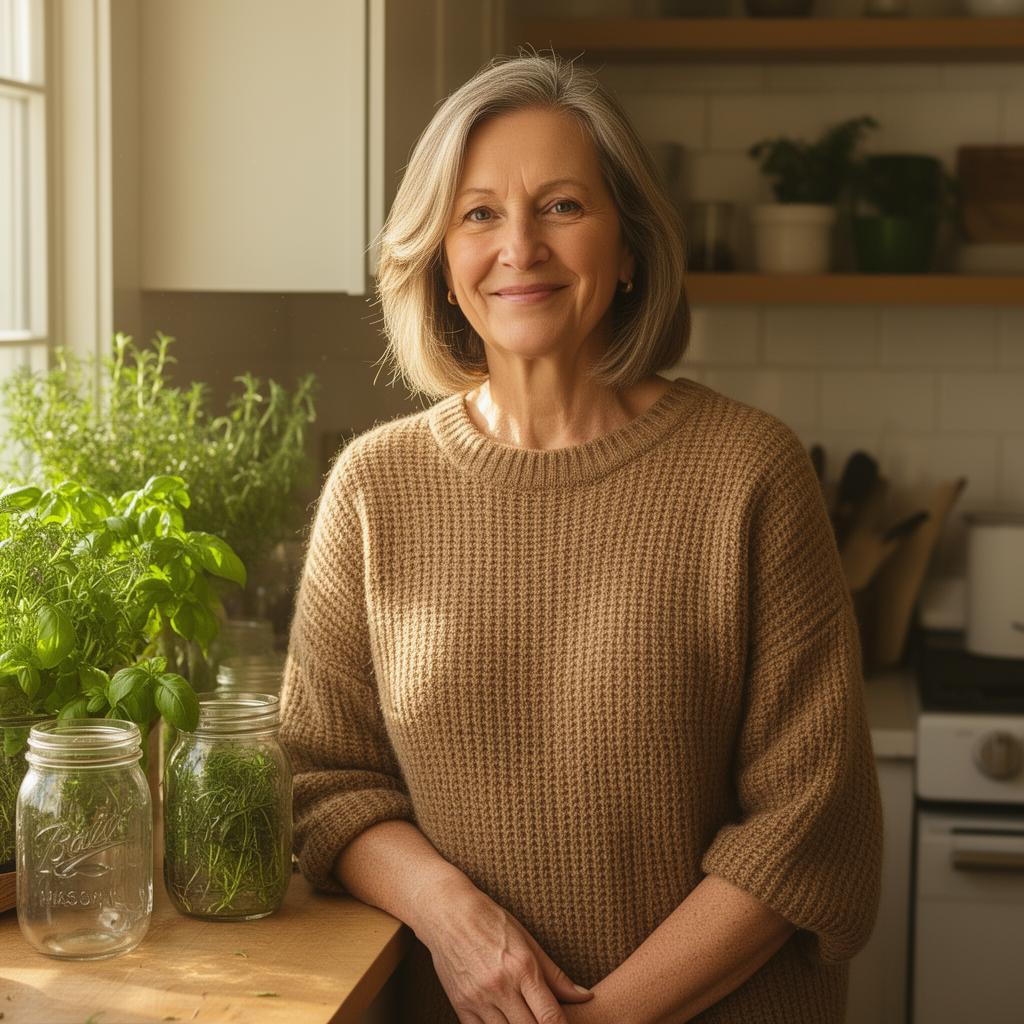The author of Quiet Preparedness in her home kitchen